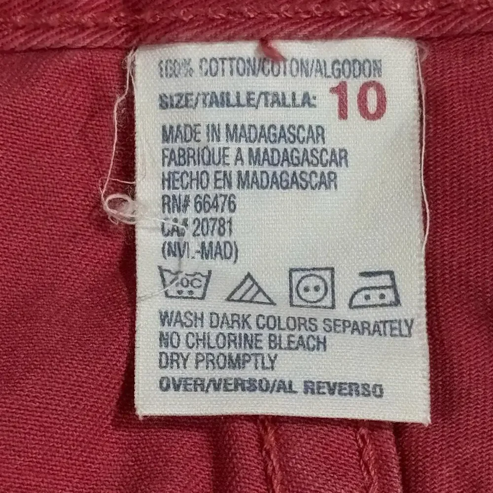 Tommy Hilfiger Shorts Womens 10 Red Pink Twill Chino Classic Fit Casual Summer